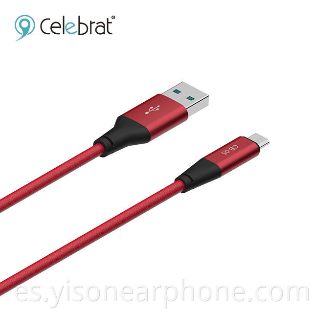 Nylon trenzado CB-05 Tipo C Cable USB Cable Micro USB de carga rápida Cable USB colorido para Iphone